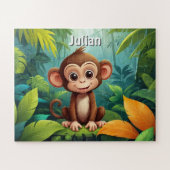 Oerwoud Monkey Adventure gepersonaliseerd Legpuzzel (Horizontaal)