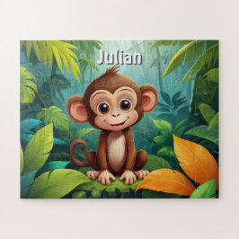 Oerwoud Monkey Adventure gepersonaliseerd Legpuzzel