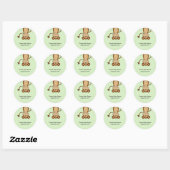 Oerwoud Monkey Baby shower / Verjaardag Ronde Sticker (Vel)
