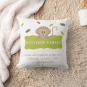 Oerwoud Monkey Birth Announement Stats Pillow Kussen (Deken)