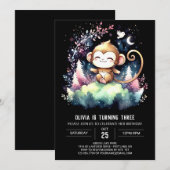 Oerwoud Monkey Birthday Kaart (Voorkant / Achterkant)