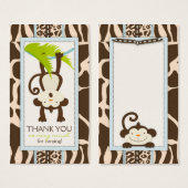 Oerwoud Monkey Dank u Cadeau Label Visitekaartjes (Voorkant /achterkant)