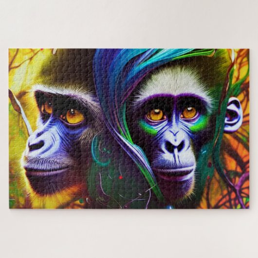 Oerwoud Monkey Jigzaag Puzzle Legpuzzel (Horizontaal)