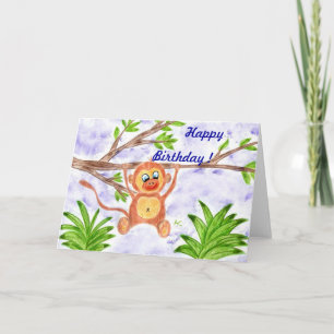 Oerwoud Monkey kind verjaardagskaart Kaart