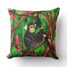 Oerwoud Monkey Outdoor Pillow