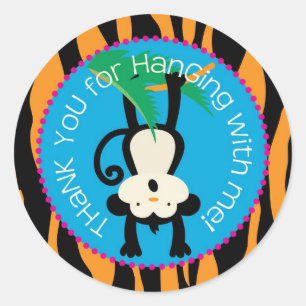 Oerwoud Monkey Verjaardagscadeau Label Wild