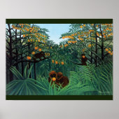 Oerwoud Monkeys Folk Art van Rousseau Poster (Voorkant)