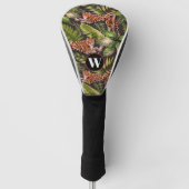 Oerwoud monogram Waterverf leopard Golfheadcover (Voorkant)