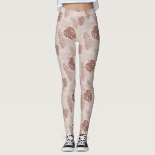 Oerwoud Monstera Mocha Mousse Beige Leggings