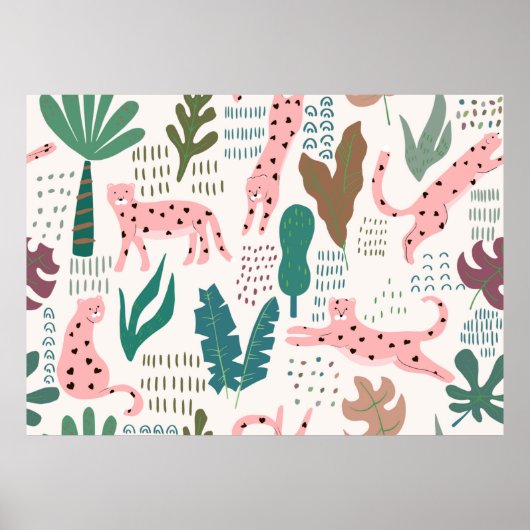 Oerwoud naadloos patroon poster (Voorkant)