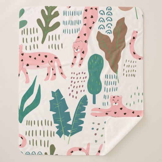 Oerwoud naadloos patroon sherpa deken (Voorkant)