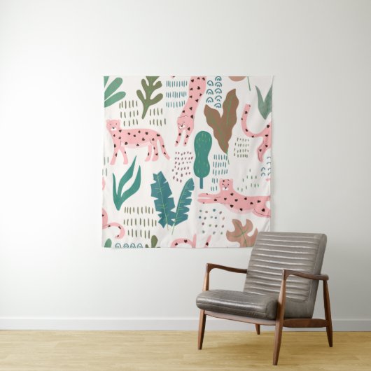 Oerwoud naadloos patroon wandkleed (In situ)