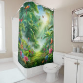 Oerwoud Natuur Art Print Douchegordijn (In situ)