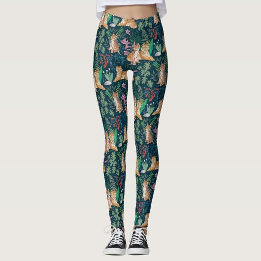 Oerwoud Natuur Wilde katten Tigers Leggings (Voorkant)