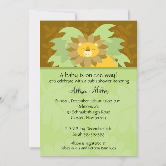 Oerwoud Neutraal Baby shower Uitnodiging (Voorkant)