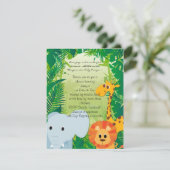 Oerwoud Nursery Baby shower Invitation Kaart (Staand voorkant)