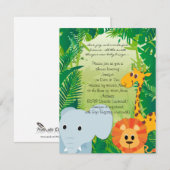 Oerwoud Nursery Baby shower Invitation Kaart (Voorkant / Achterkant)