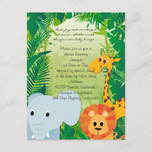 Oerwoud Nursery Baby shower Invitation Kaart