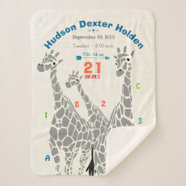 Oerwoud Nursery Giraffe Familie Baby Jongen Geboor Sherpa Deken