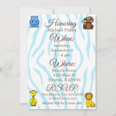 Oerwoud- of dierentuindieren die als geboorte word kaart (Achterkant)