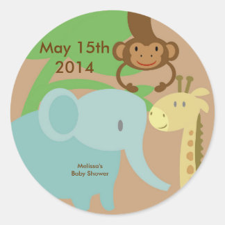 Oerwoud of Zoo Stickers voor baby shower geschenkz