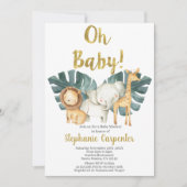 Oerwoud Oh Baby Safari Baby shower Boy Uitnodiging (Voorkant)
