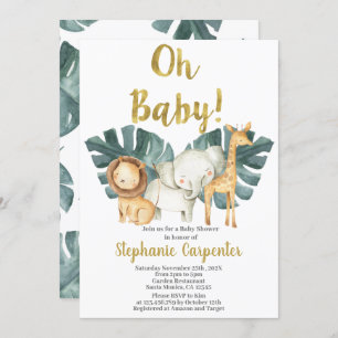 Oerwoud Oh Baby Safari Baby shower Boy Uitnodiging