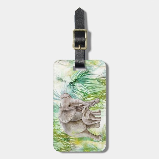 "Oerwoud olifant" Acrylhoudend Bagagelabel (Voorkant verticaal)