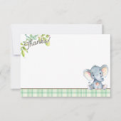 Oerwoud olifant Baby shower bedankkaart (Voorkant)