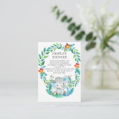 Oerwoud Olifant Baby shower Gift Display Douche Informatiekaartje (Staand voorkant)
