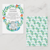 Oerwoud Olifant Baby shower Gift Display Douche Informatiekaartje (Voorkant / Achterkant)