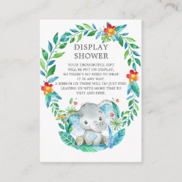 Oerwoud Olifant Baby shower Gift Display Douche Informatiekaartje