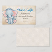 Oerwoud olifant Baby shower luierkaart Informatiekaartje (Voorkant / Achterkant)