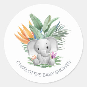 Oerwoud Olifant Baby shower Ronde Sticker