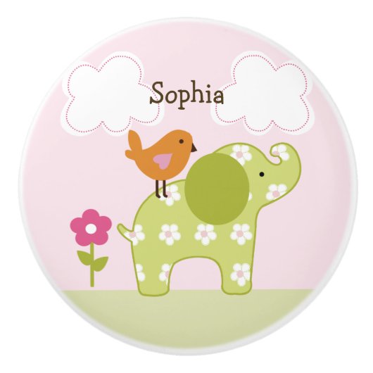 Oerwoud olifantenbak keramische knop (Voorkant)