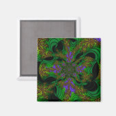 "Oerwoud Orchideeën" ~ Abstracte kunstprint Magneet (Voorkant / Achterkant)