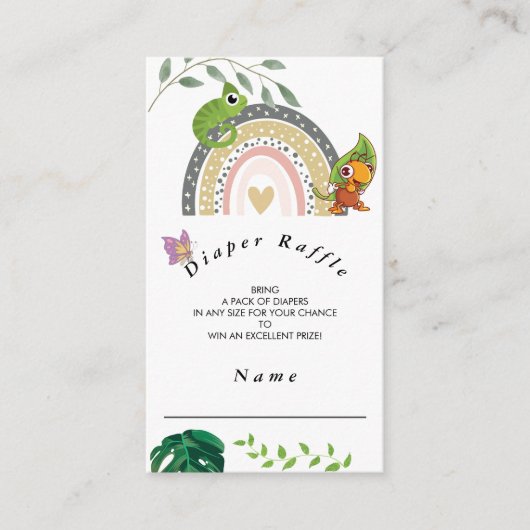 Oerwoud over het Baby shower van de Regen Informatiekaartje (Voorkant)