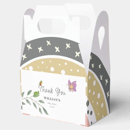 Oerwoud over het Regenboog Baby shower Dank u Bedankdoosjes (Geopend)