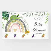 Oerwoud over het Regenboog Baby shower Welkom Spandoek (Horizontaal)