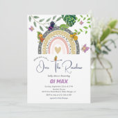 Oerwoud over het regenboogBaby shower Kaart (Staand voorkant)