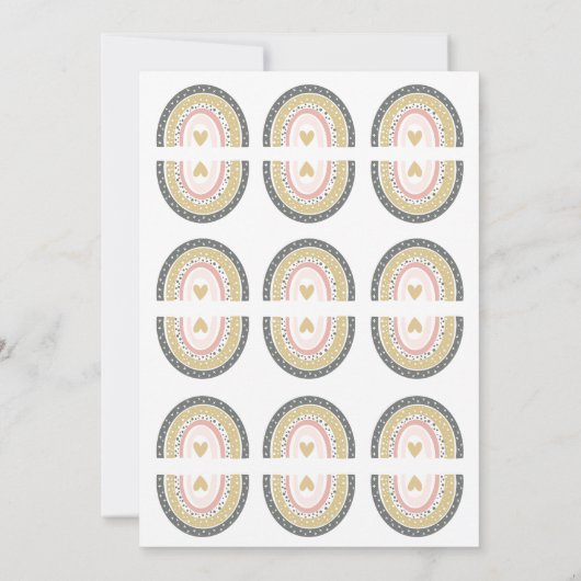 Oerwoud over het regenboogBaby shower Kaart (Achterkant)