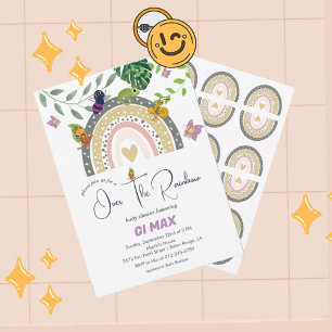 Oerwoud over het regenboogBaby shower Kaart