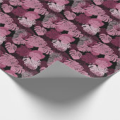 Oerwoud paarse natuur bloemenmonstera bladontwerp cadeaupapier (Hoek)