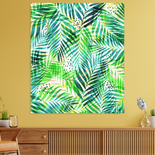 Oerwoud Palm Canvas Afdruk (Insitu (Woonkamer))