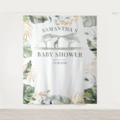Oerwoud Palm Leaves Giraffe Baby shower Backdrop Wandkleed (Voorkant)