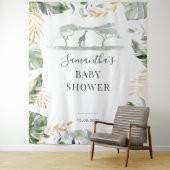 Oerwoud Palm Leaves Giraffe Baby shower Backdrop Wandkleed (In situ)