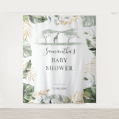 Oerwoud Palm Leaves Giraffe Baby shower Backdrop Wandkleed (Voorkant)