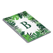 Oerwoud palmbladeren, monogram tropisch ontwerp notitieboek (Rechterzijde)