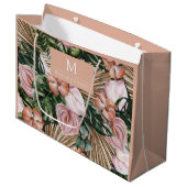 Oerwoud palmbladeren regenwoud bloemen roze groen groot cadeauzakje (Voorkant Gekanteld)