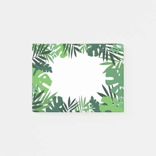 Oerwoud palmbladeren wild groen bloemmeel post-it® notes (Voorkant)